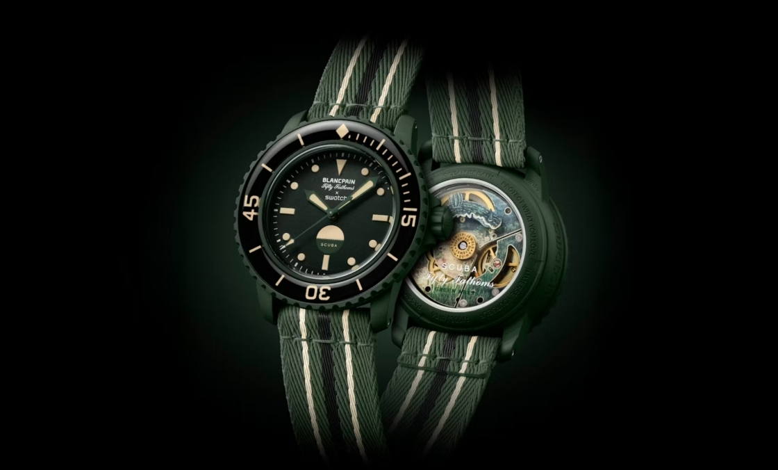 SWATCH - Blancpain X Swatch - SO35G100 - Blancpain X Swatch再推新作：Green Abyss腕錶延續五十噚潛水血統