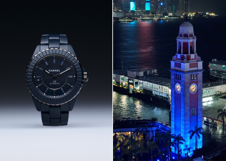 深邃藍調點亮尖沙咀鐘樓｜CHANEL在港歡慶J12腕錶問世25周年
