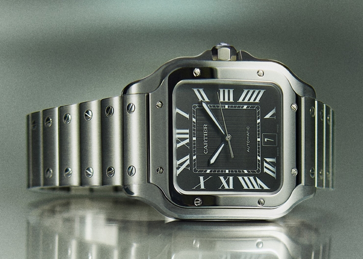 微噴砂鈦金屬錶殼、導入夜光效果｜Santos de Cartier大型款2025年新作