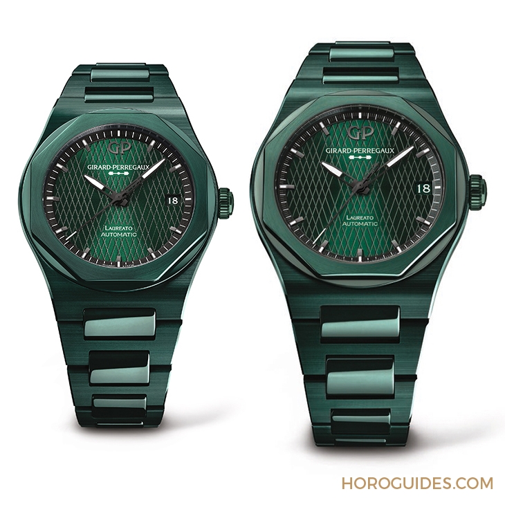 GIRARD-PERREGAUX - LAUREATO - 81010-32-3081-1CX - 英國賽車綠的超激魅力！芝柏表桂冠系列綠色陶瓷腕表阿斯頓·馬丁特別版 42毫米 & 38毫米