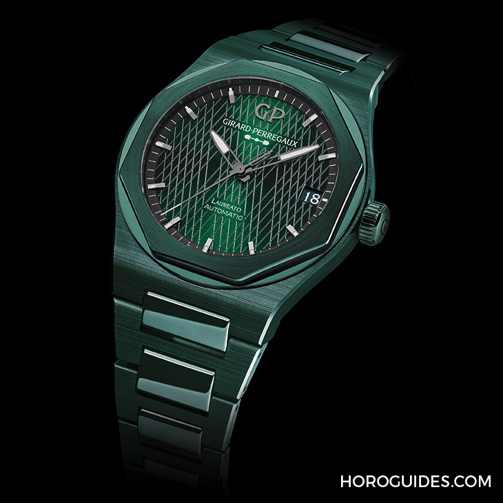 GIRARD-PERREGAUX - LAUREATO - 81010-32-3081-1CX - 英國賽車綠的超激魅力！芝柏表桂冠系列綠色陶瓷腕表阿斯頓·馬丁特別版 42毫米 & 38毫米