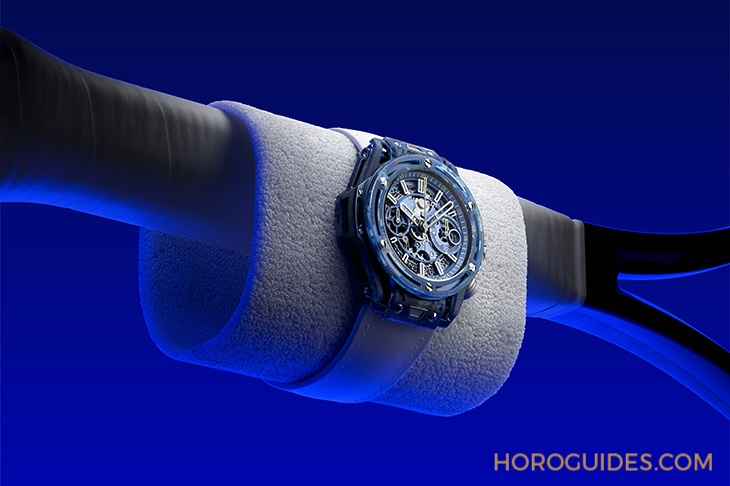 HUBLOT - BIG BANG - 441.QKB.5120.NR.DJO24 - 這支錶有他的網球魂！以球拍與球衣纖維入作的HUBLOT BIG BANG UNICO喬科維奇計時碼錶
