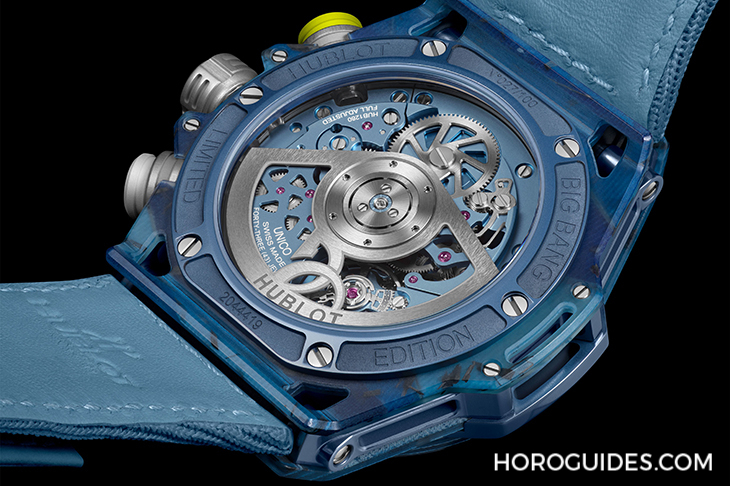 HUBLOT - BIG BANG - 441.QKB.5120.NR.DJO24 - 這支錶有他的網球魂！以球拍與球衣纖維入作的HUBLOT BIG BANG UNICO喬科維奇計時碼錶