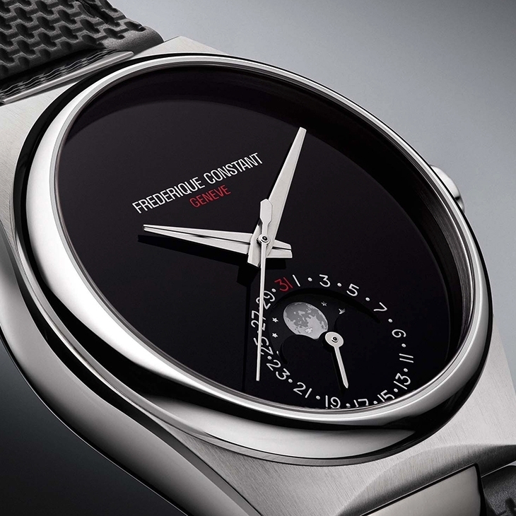 FRÉDÉRIQUE CONSTANT - 自家機芯 - FC-716ONB3NH6B - 康斯登 Highlife 系列首款月相腕錶，Onyx Moon 展現純黑美學