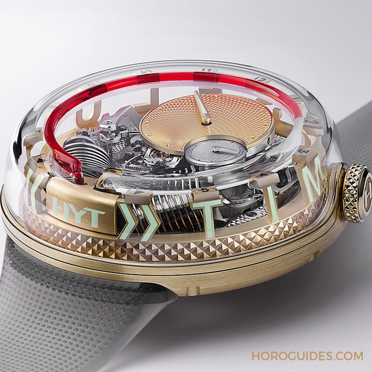 HYT - H20 - 251-GD-465-RF-RU - Pre-SIHH 2019 HYT-專利微型流體模組+特製APRP機械機芯＝H20 »TIME IS FLUID«