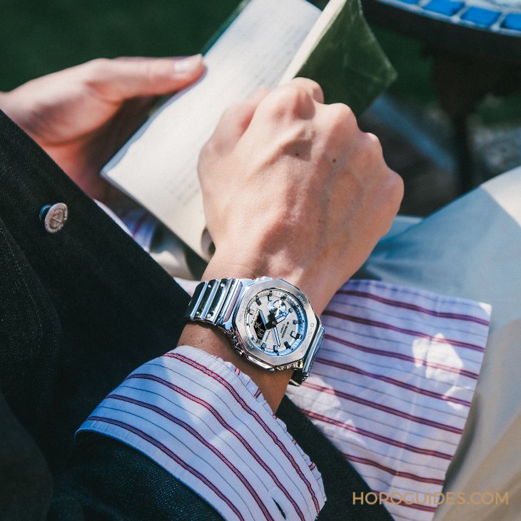 CASIO - G-SHOCK - GM-2100YM-8A - 質感 x 舒適：G-SHOCK全新Fine Metallic系列，金屬質感的進化型矽膠錶帶