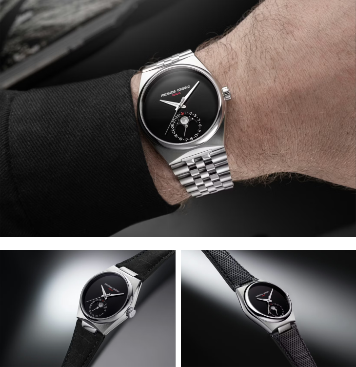 FRÉDÉRIQUE CONSTANT - 自家機芯 - FC-716ONB3NH6B - 康斯登 Highlife 系列首款月相腕錶，Onyx Moon 展現純黑美學