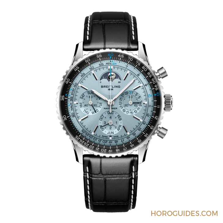 BREITLING - NAVITIMER - PB1920251C1A1 - 冰藍面新作！百年靈推出Navitimer B19不鏽鋼萬年曆計時碼錶
