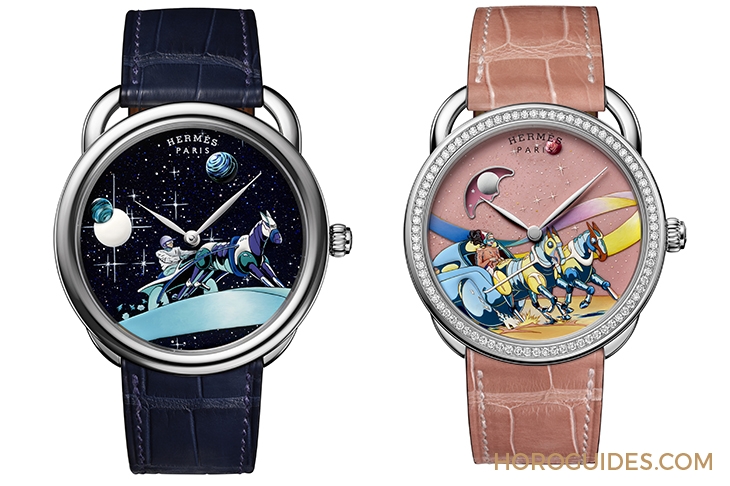 HERMES - ARCEAU - （Space Derby） - 夢幻濾鏡下的美漫英雄！Hermès Arceau Space Derby微繪工藝限量腕錶