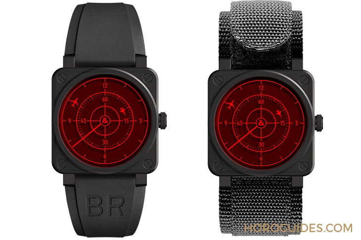 BELL & ROSS - INSTRUMENTS - BR0392-RRDR-CE/SRB - 用飛行雷達指時！BELL&ROSS BR 03-92 Red Radar Ceramic
