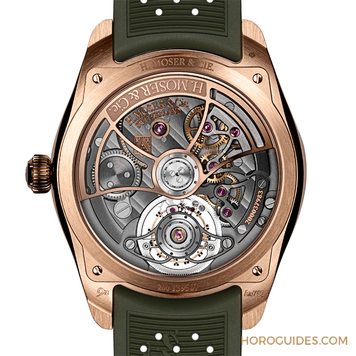 H. MOSER & CIE - PIONEER - 3805-0400 - 錶徑縮小，紅金加持，H. Moser & Cie.推出開拓者陀飛輪酒紅色腕錶