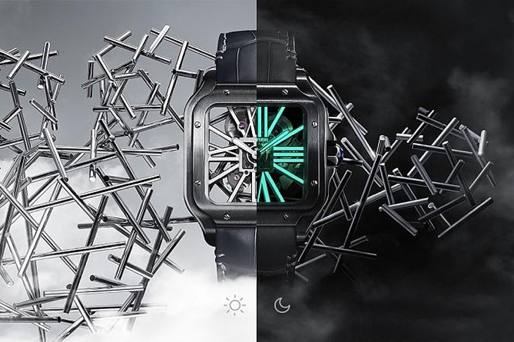 CARTIER - SANTOS DE CARITER - WSSA0089 - 微噴砂鈦金屬錶殼、導入夜光效果｜Santos de Cartier大型款2025年新作