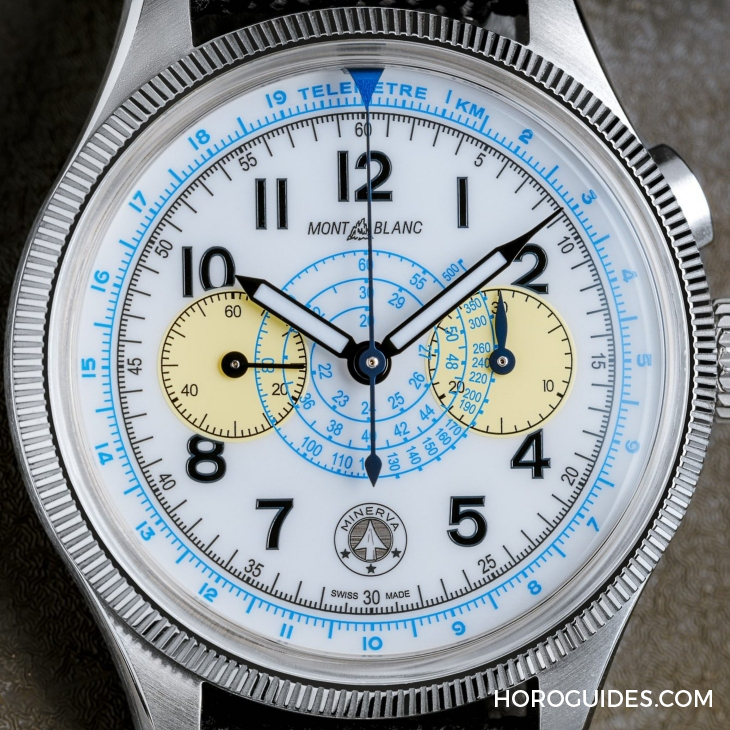 MONTBLANC - 1858 - （Blue Arrow） - MONTBLANC x Collective Horology聯手再現Minerva傳奇設計｜1858 Minerva單按鈕計時碼錶Blue Arrow  P.05