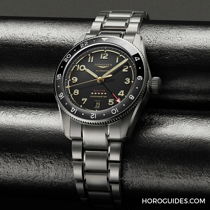 LONGINES - SPIRIT - L3.802.1.53.6 - LONGINES Spirit再掀熱潮!Spirit Zulu Time鈦金屬腕錶與計時碼錶間金新色登場