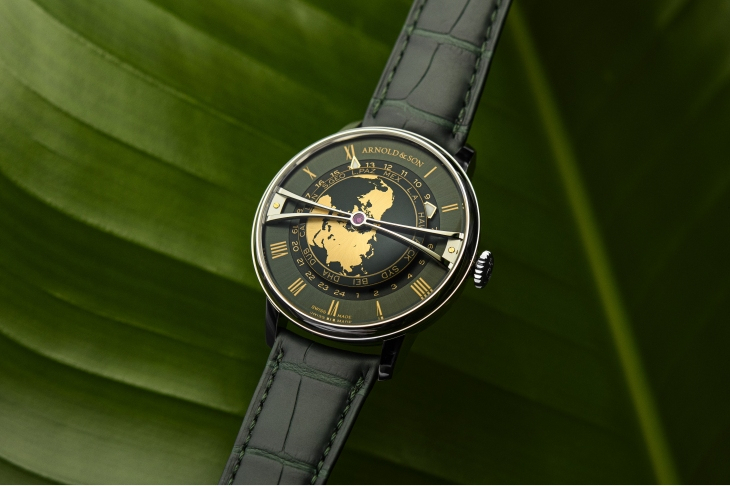 ARNOLD & Son - GLOBETROTTER - 1WTBS.K01A.C0263S - 藍綠交響，精巧寰宇｜ARNOLD & SON推出兩款Globetrotter 42不鏽鋼限量版
