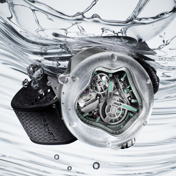 HUBLOT - 流體之美入腕!HUBLOT二度聯手Daniel Arsham打造MP-17 MECA-10 Arsham Splash鈦金藍寶石腕錶