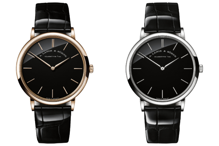 A. LANGE & SÖHNE - SAXONIA - 德系簡約,邂逅冷冽鉑金與溫潤蜜金|朗格推出Saxonia Thin蜂蜜金及鉑金黑色縞瑪瑙限量版