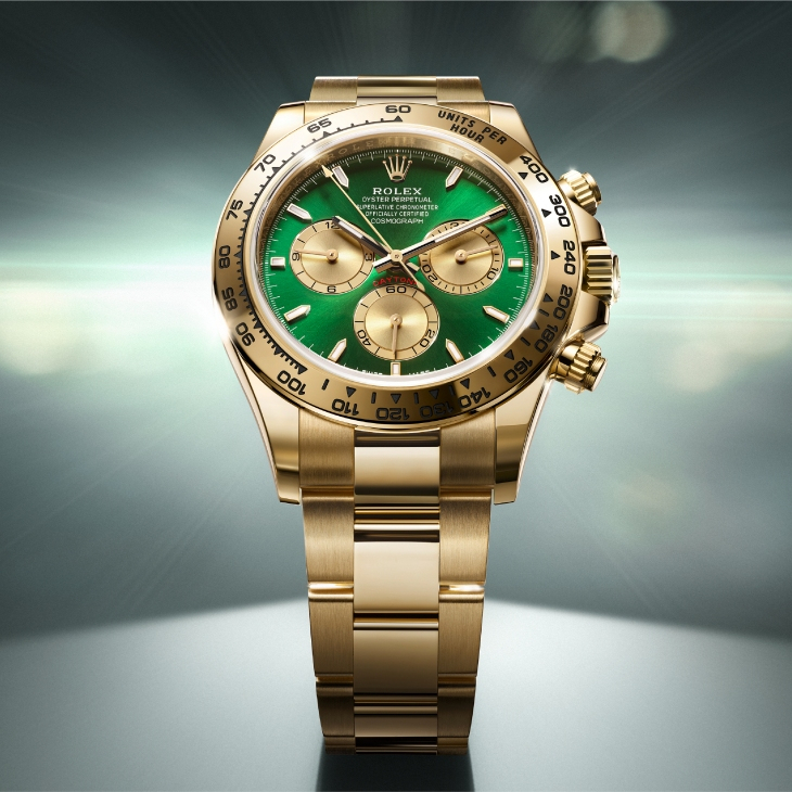 ROLEX - COSMOGRAPH DAYTONA - 126508-0008 - 勞力士以奧斯卡®綠坊休息室設計誌慶Oyster蠔式腕錶面世百周年，黃金綠面Daytona同步矚目亮相