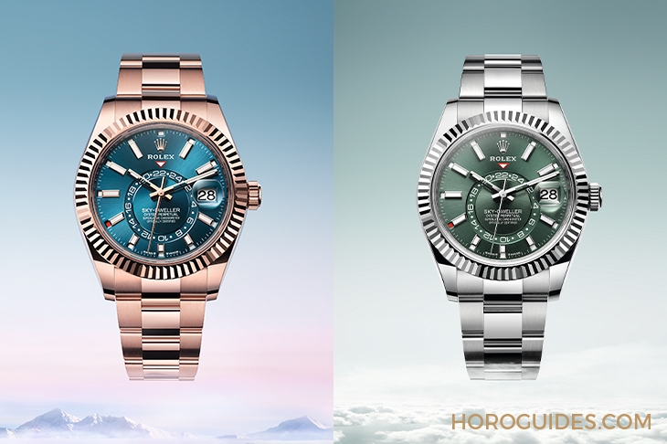 ROLEX - SKY-DWELLER - 336934-0001 - 勞力士天行者Sky-Dweller半金材質推出薄荷綠新色，玫瑰金材質搭配專屬藍綠色錶盤