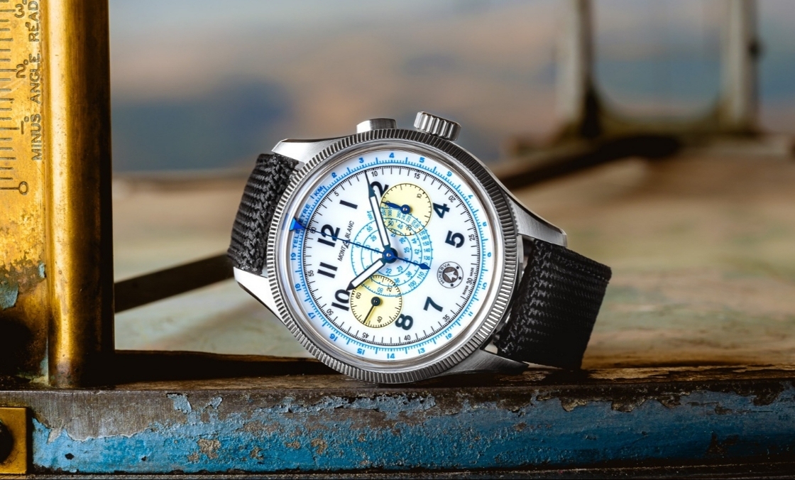 MONTBLANC - 1858 - （Blue Arrow） - MONTBLANC x Collective Horology聯手再現Minerva傳奇設計｜1858 Minerva單按鈕計時碼錶Blue Arrow  P.05