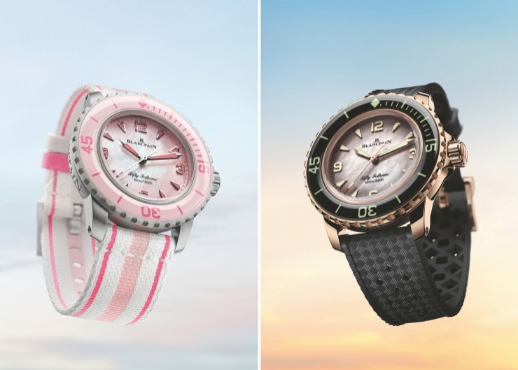 清新柔色，精裝上陣｜BLANCPAIN Fifty Fathoms 38mm款式「粉墨」登場