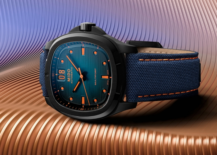 MIDO美度表大秀視覺衝擊，Multifort TV Big Date電光藍橘及黑灰亮黃撞色登場