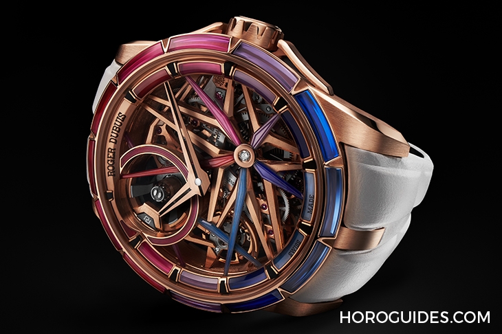 ROGER DUBUIS - EXCALIBUR - RDDBEX0950 - 自帶螢光效果的漸變色寶石圈！日夜都炫目的Roger Dubuis王者系列夜光單擺輪腕錶