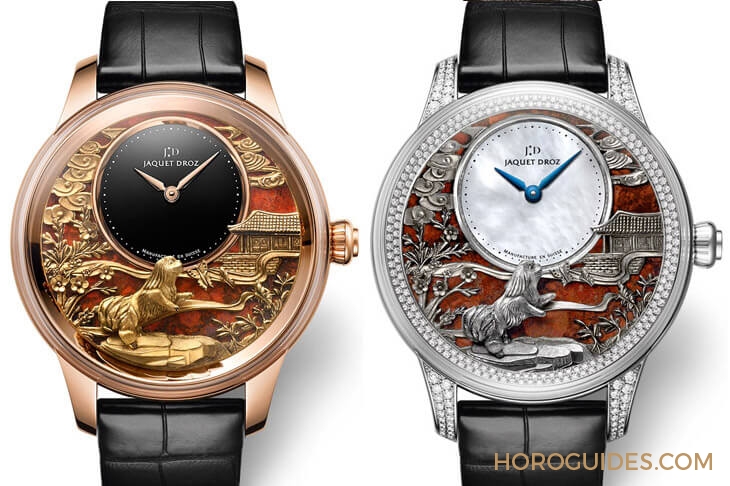JAQUET DROZ - PETITE HEURE MINUTE - J005013219 - JAQUET DROZ狗年限量錶，琺瑯金雕細膩雙工藝