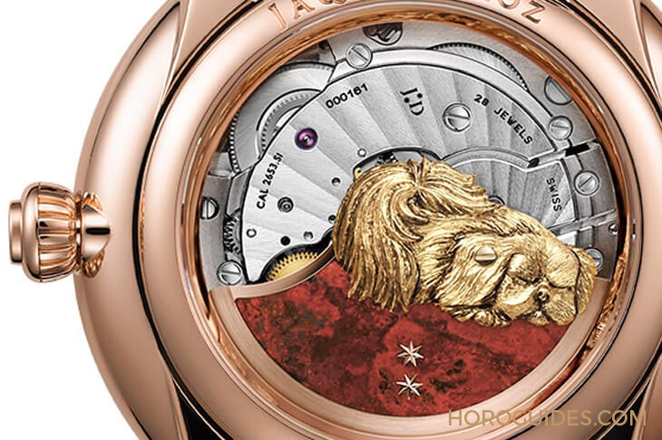 JAQUET DROZ - PETITE HEURE MINUTE - J005013219 - JAQUET DROZ狗年限量錶，琺瑯金雕細膩雙工藝