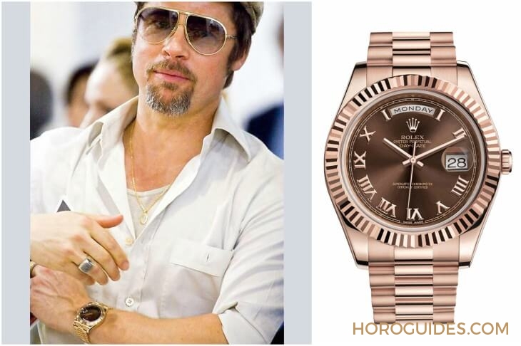 BREITLING - [名人錶盒]盤點百年靈代言人Brad Pitt的名錶收藏，除了PP、勞力士還有......