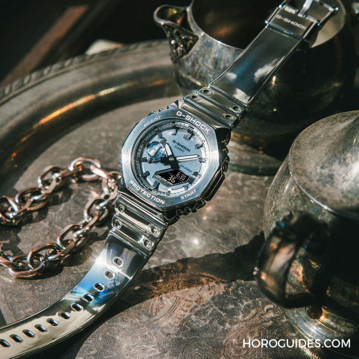 CASIO - G-SHOCK - GM-5600YM-8 - 質感 x 舒適：G-SHOCK全新Fine Metallic系列，金屬質感的進化型矽膠錶帶