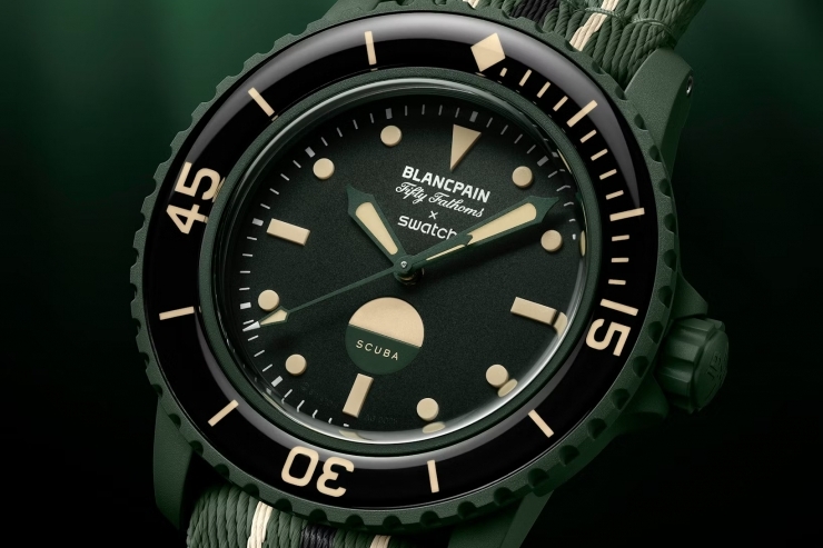 SWATCH - Blancpain X Swatch - SO35G100 - Blancpain X Swatch再推新作：Green Abyss腕錶延續五十噚潛水血統