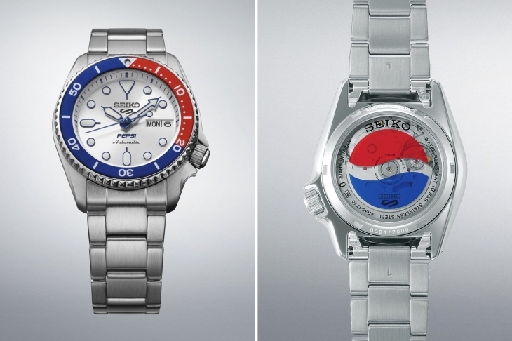SEIKO - 5 SPORTS - SRPL99 - 「百事圈」終於名正言順，SEIKO正式推出Pepsi聯名限量錶