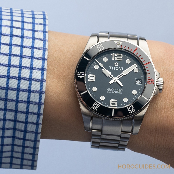 TITONI - SEASCOPER - 83600 S-BE-255 - 強大規格奇襲！Titoni海洋探索系列600米深潛腕錶