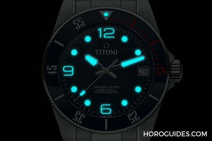 TITONI - SEASCOPER - 83600 S-BE-255 - 強大規格奇襲！Titoni海洋探索系列600米深潛腕錶