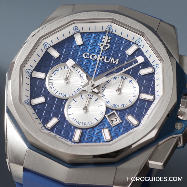 CORUM - ADMIRAL - A132/04274 - 選擇障礙了!Corum Admiral 45海軍上將計時碼錶藍面、綠面全新靚色限量上市