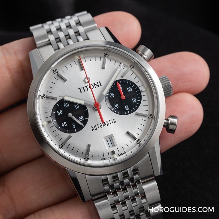 TITONI - HERITAGE - 94020 S-680 - 你要復刻古董味還是摩登熊貓面？Titoni Heritage計時碼錶94019與94020