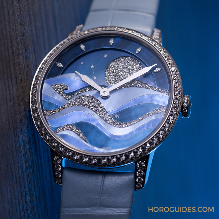 ARNOLD & Son - PERPETUAL MOON - 1GLMW.Z04A.C284A - Arnold & Son招牌超大月相窗以釕晶體形塑又美又魔幻的夜色美學｜恒久月相38午夜潮汐腕錶