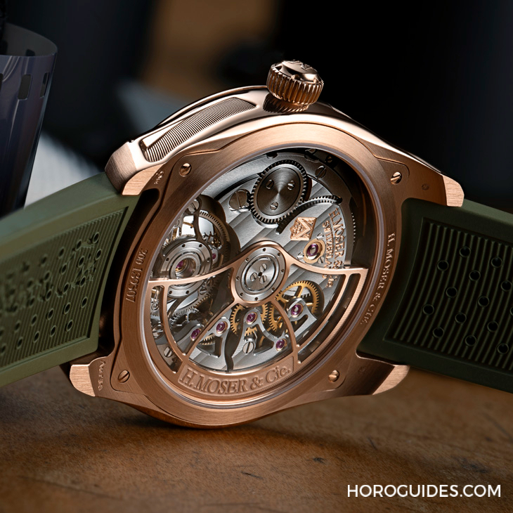 H. MOSER & CIE - PIONEER - 3805-0400 - 錶徑縮小，紅金加持，H. Moser & Cie.推出開拓者陀飛輪酒紅色腕錶