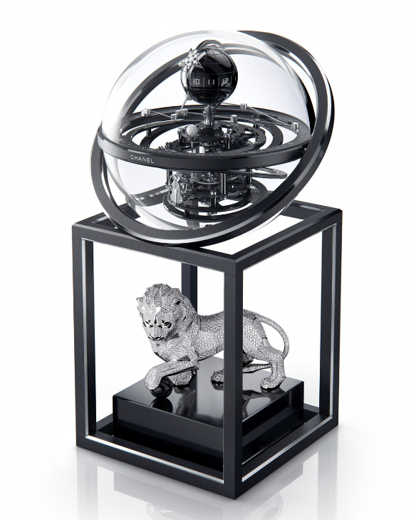 CHANEL - 高級鐘錶 - (Diamonds Astroclock座鐘) - 以獅形雕塑守護時間|CHANEL The Lion of Mademoiselle系列時計