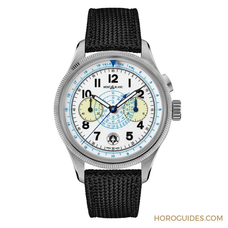 MONTBLANC - 1858 - (Blue Arrow) - MONTBLANC x Collective Horology聯手再現Minerva傳奇設計|1858 Minerva單按鈕計時碼錶Blue Arrow P.05
