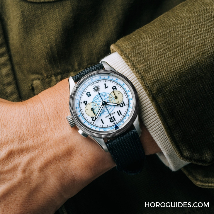 MONTBLANC - 1858 - (Blue Arrow) - MONTBLANC x Collective Horology聯手再現Minerva傳奇設計|1858 Minerva單按鈕計時碼錶Blue Arrow P.05
