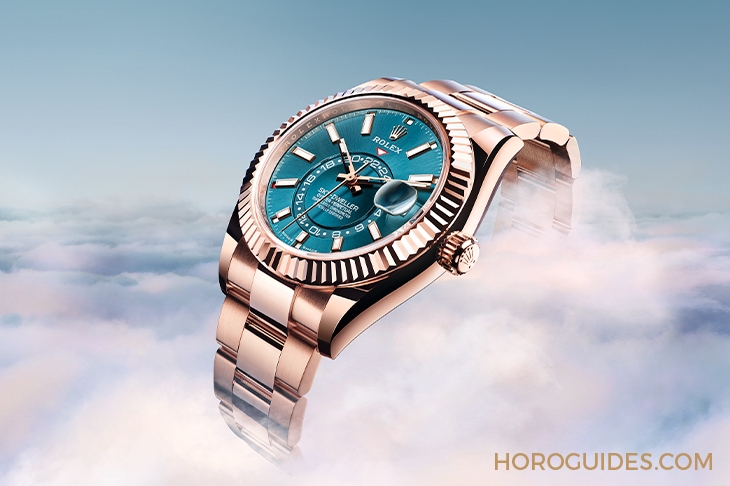 ROLEX - SKY-DWELLER - 336934-0001 - 勞力士天行者Sky-Dweller半金材質推出薄荷綠新色，玫瑰金材質搭配專屬藍綠色錶盤